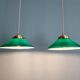 Duo de suspensions coniques en opaline verte, style Art Déco