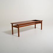 Banc en teck scandinave avec jardinière, années 1960