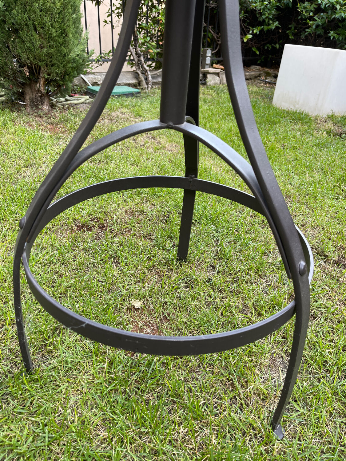 Wood and metal stool
