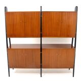 Scandinavian "double" mahogany cabinet, Sweden, 1950