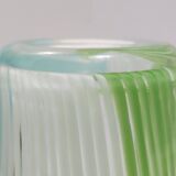 Green, White and Light Blue Murano Glass Vase by Dino Martens