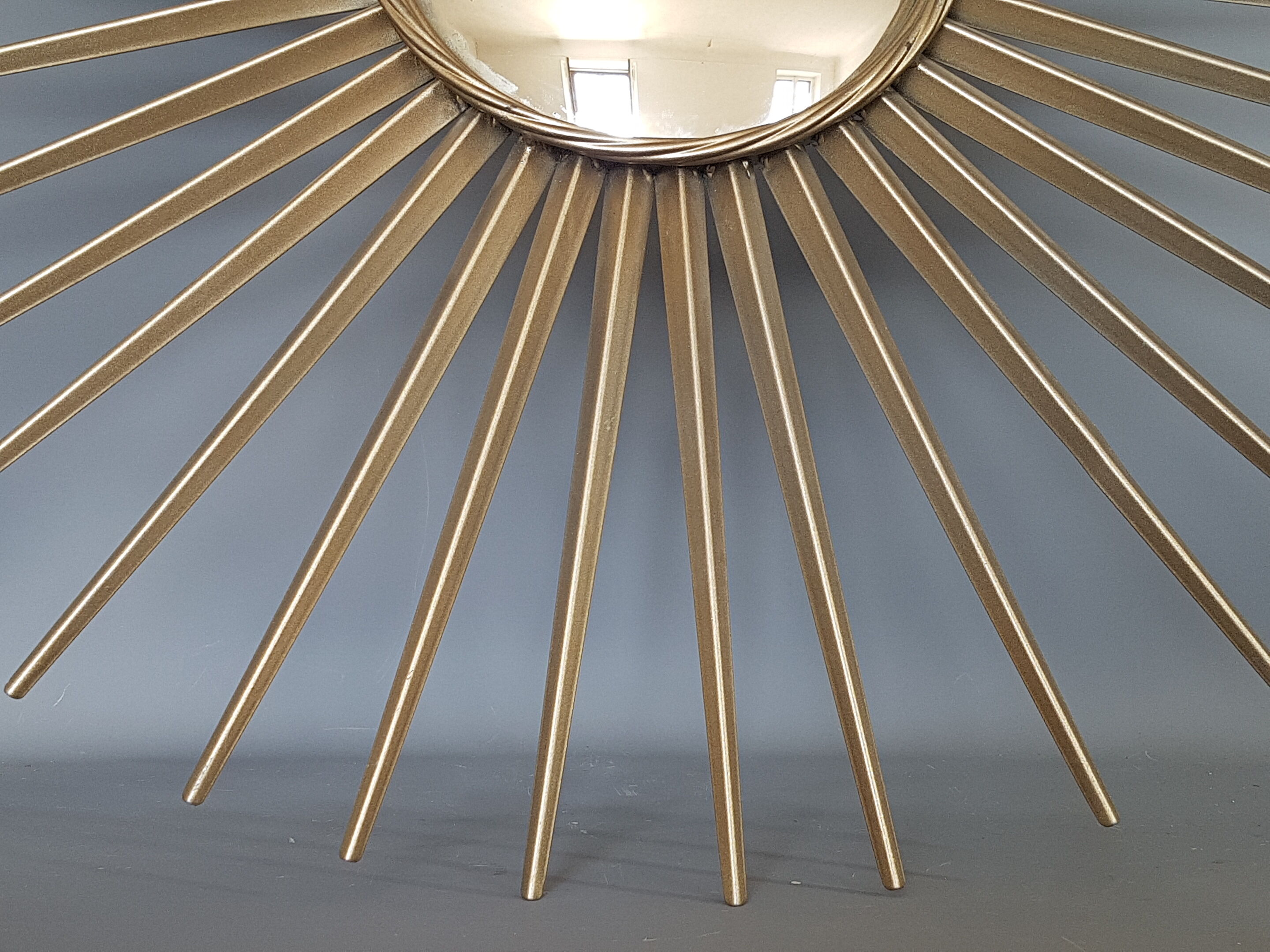 Mirror sun with witch's eye, silver color diameter 70 cm