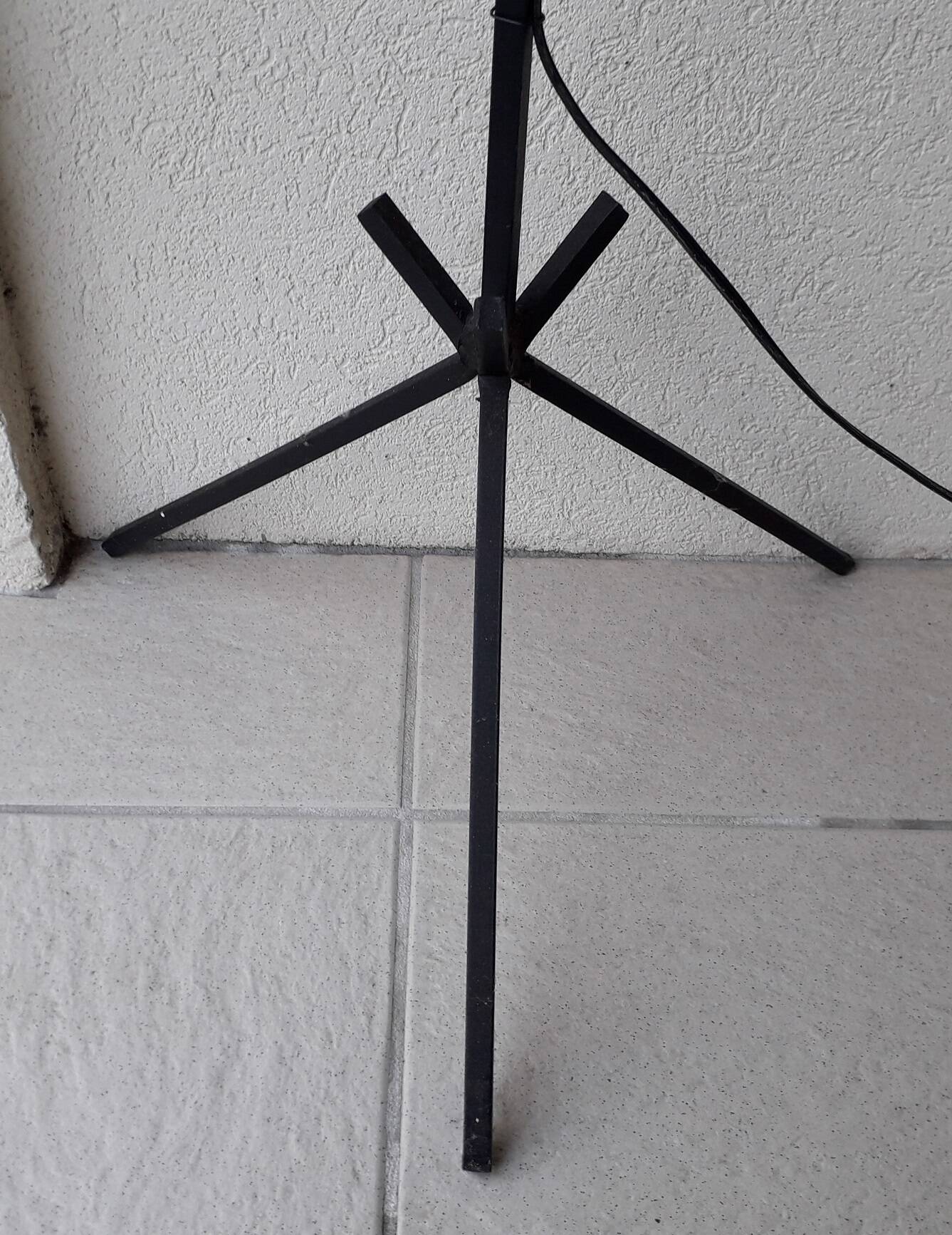 Black iron floor lamp