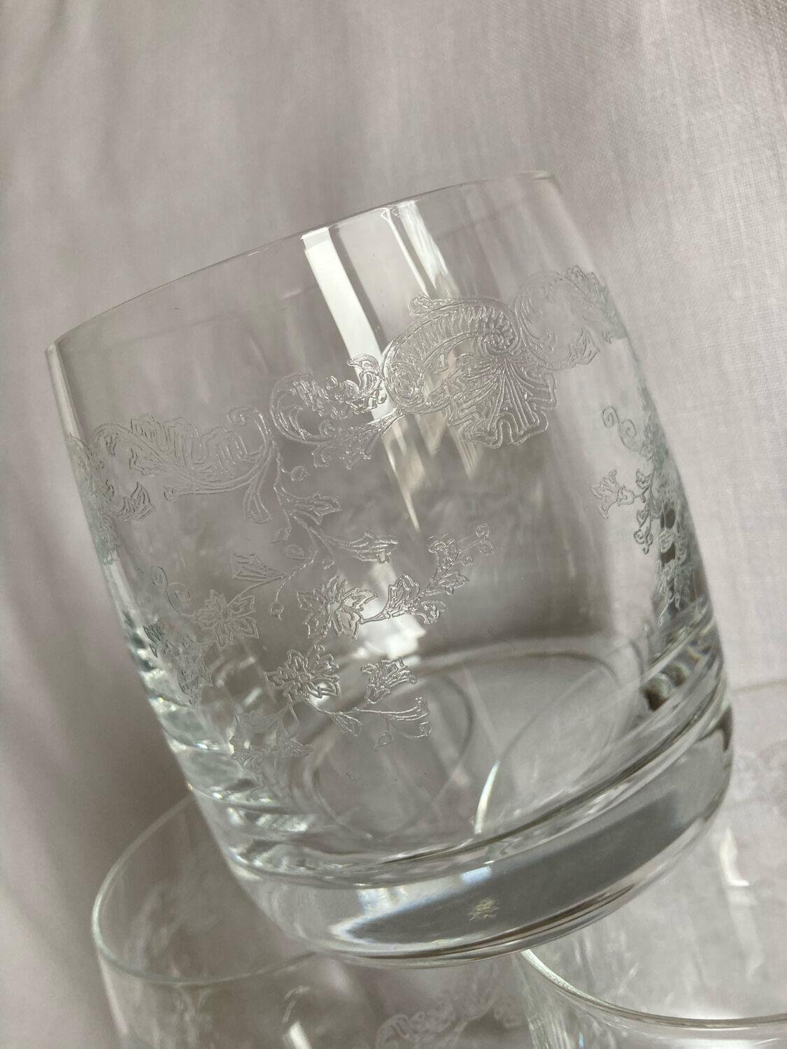 Engraved crystal glasses