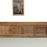 Very large pine trade counter, circa 1920.