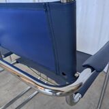 Set of 2 Vintage Mart Stam Style S34 Chair: Blue Leather, Bauhaus Design
