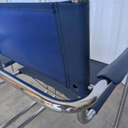 Set of 2 Vintage Mart Stam Style S34 Chair: Blue Leather, Bauhaus Design