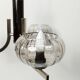 Lustre See Delmas 3 branches noir et doré verre transparent 1960