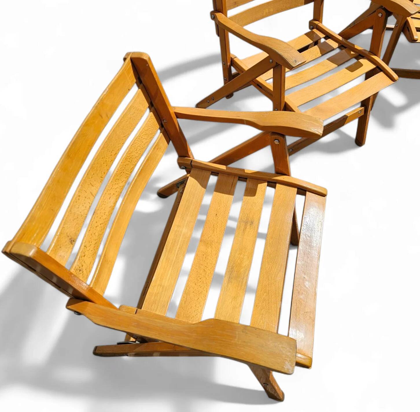 4 x folding chairs by Ico & Luisa Parisi for Reguitti, Italy, 1970s