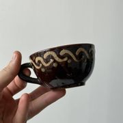 Lot of mismatched Alsatian pottery coffee cups