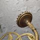 Set of two large antique brass candle wall sconces.