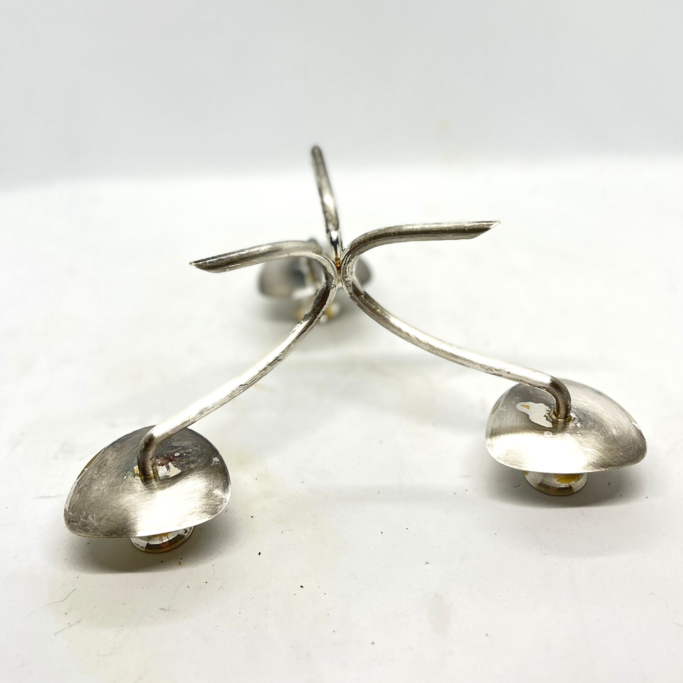 Three-branched plated candlestick, Germany, 1970s