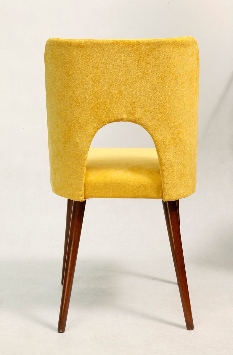 Yellow booster Chair by Leśniewski 1970s
