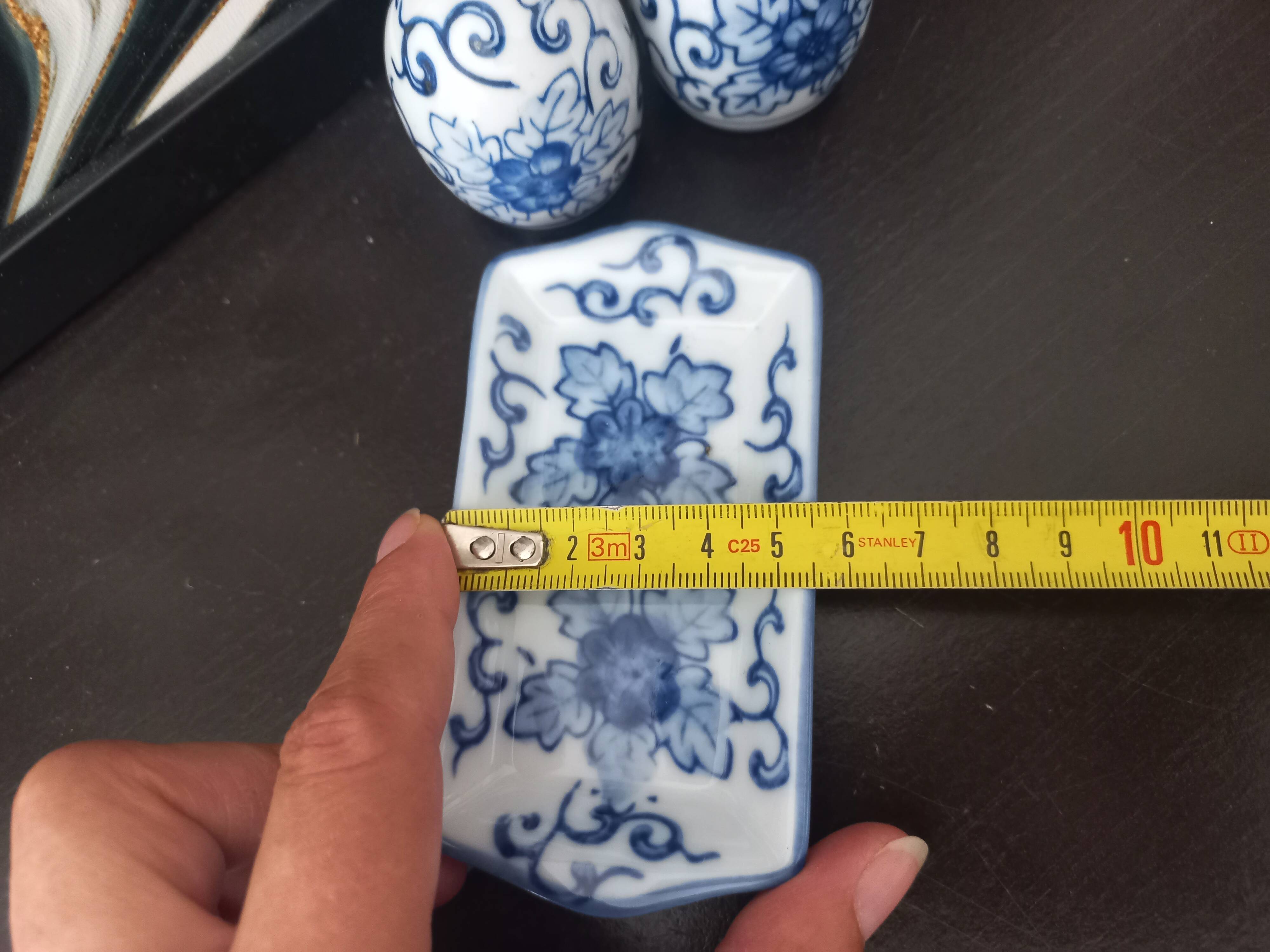 Vintage blue porcelain salt and pepper shakers