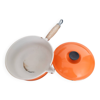 Casserole Le Creuset avec couvercle , 20 cm ,  en fonte , manche bois