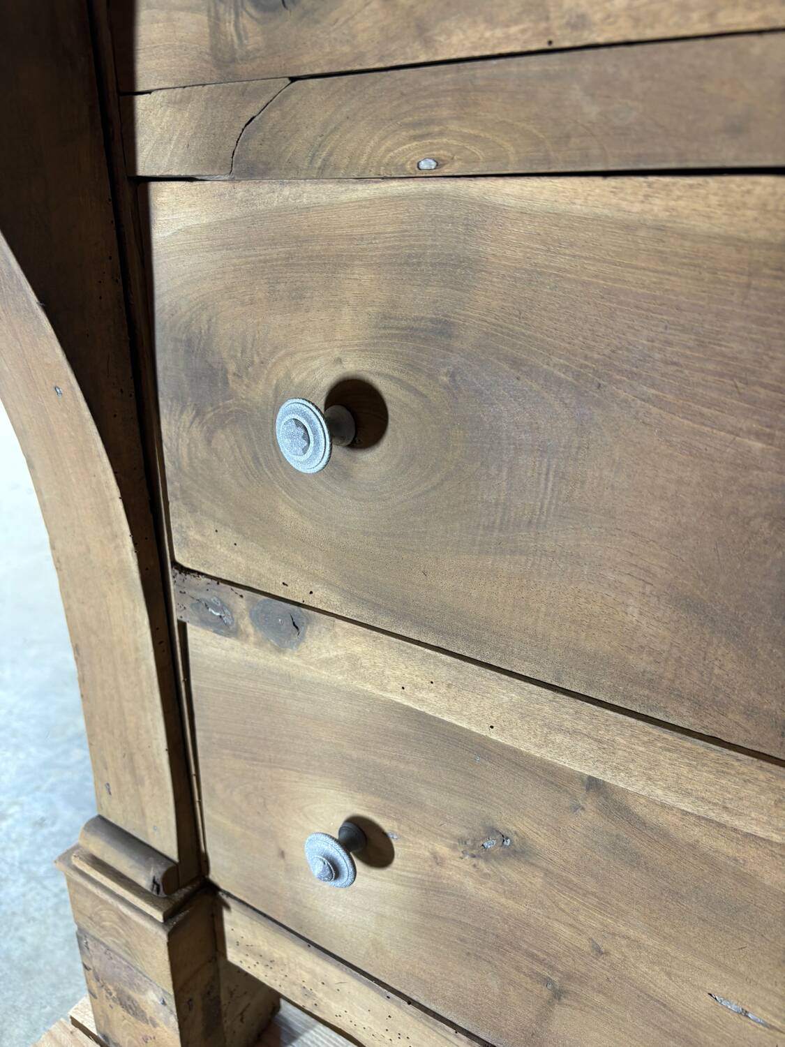 Old raw wood chest of drawers