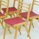 Set of 4 chairs Bistro zazu red vintage oak French mid-century modern chairs