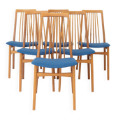 6 chaises de salle à manger allemandes en hêtre massif, années 1960
