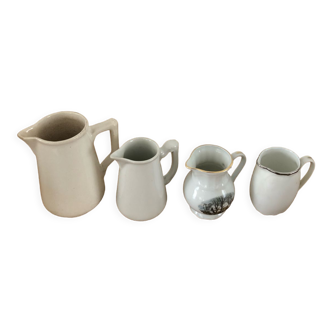 Set of 4 Vintage Porcelain Milk Jugs