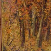 Oil painting, undergrowth landscape