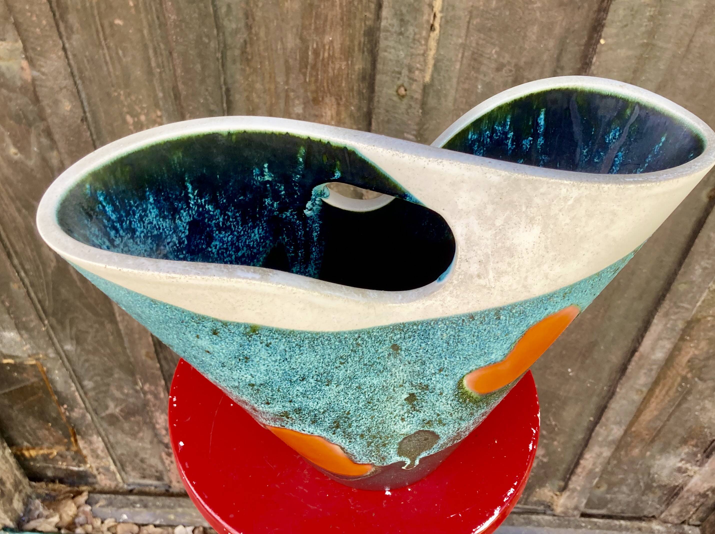 Modernist ceramic vase Elchinger, France vintage 1950 - 1960