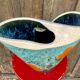 Modernist ceramic vase Elchinger, France vintage 1950 - 1960