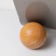 Vintage metal magazine rack with wooden ball feet - Space Age design from the 1980s - Decorative storage for magazines - Elegant retro gift idea