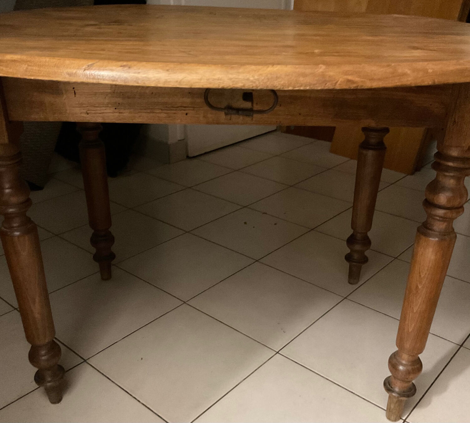 Oak table with ears from the 1950s.