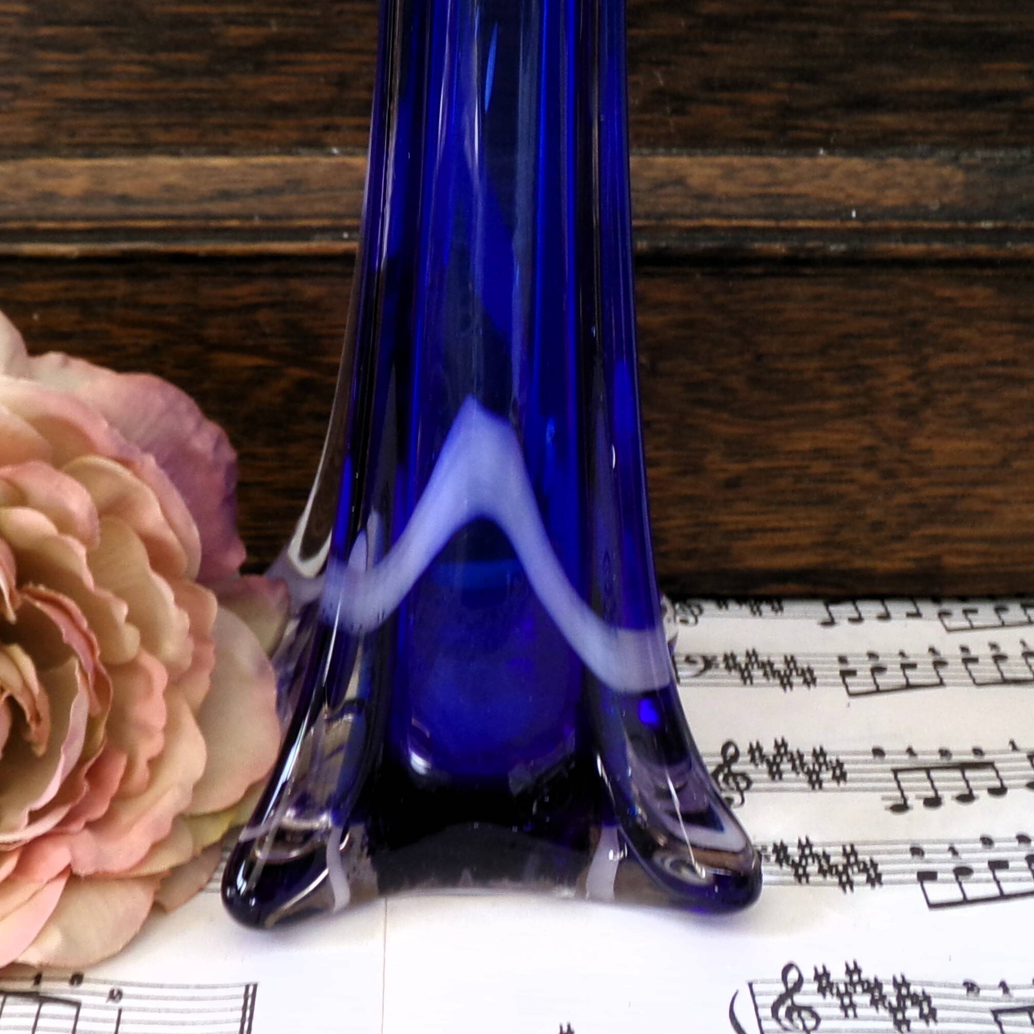 Vase soliflore Murano bleu