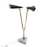 Lampe de table vintage à double lumière, Italie 1960