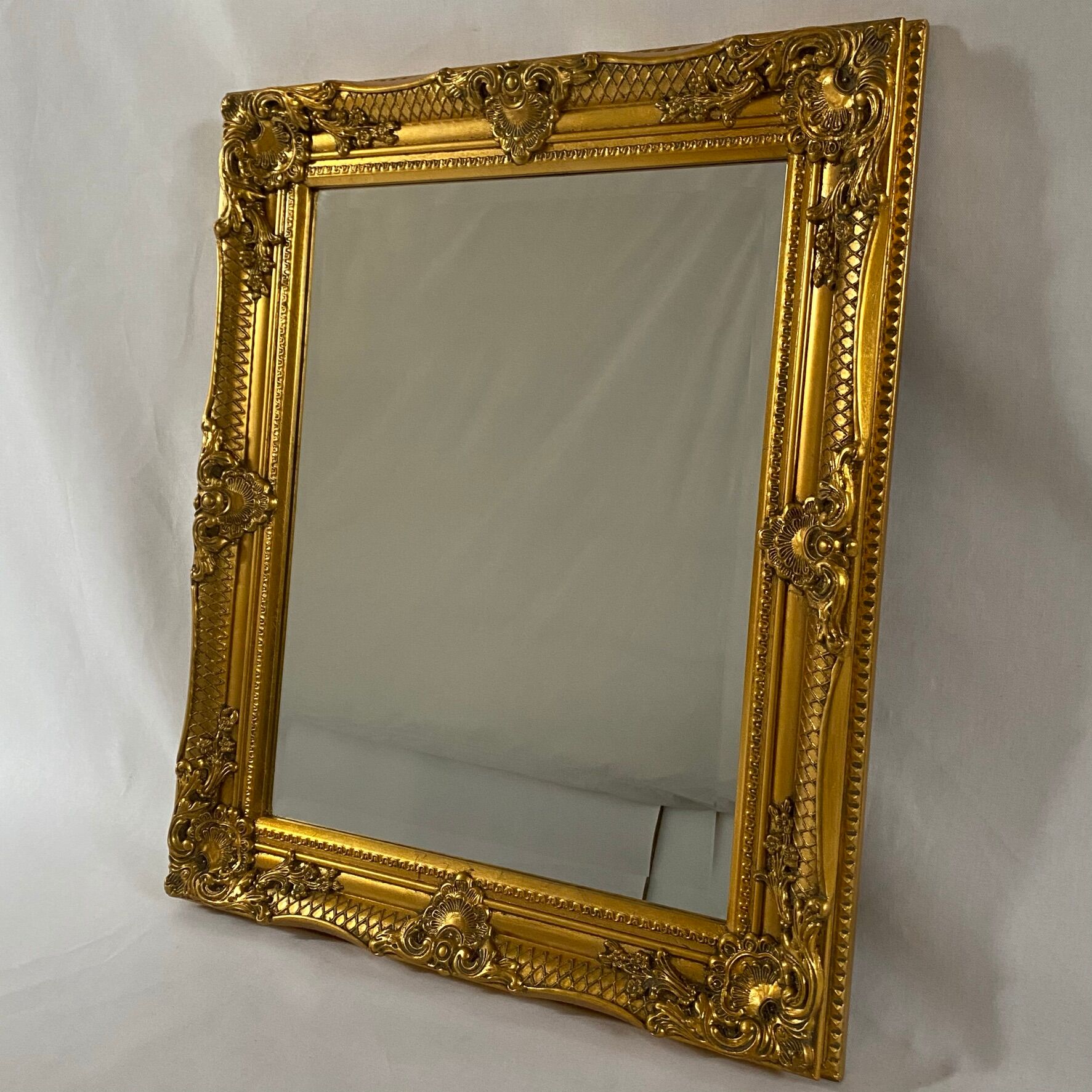 Bevelled mirror, Golden Empire style 64x54cm