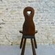 Mountain chair in solid wood, carved with gouge, 60s