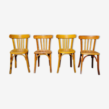 Lot 4 chaises bistrot en bois courbé dont Luterma