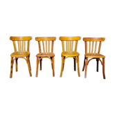 Lot 4 bistro chairs in curved wood including Luterma