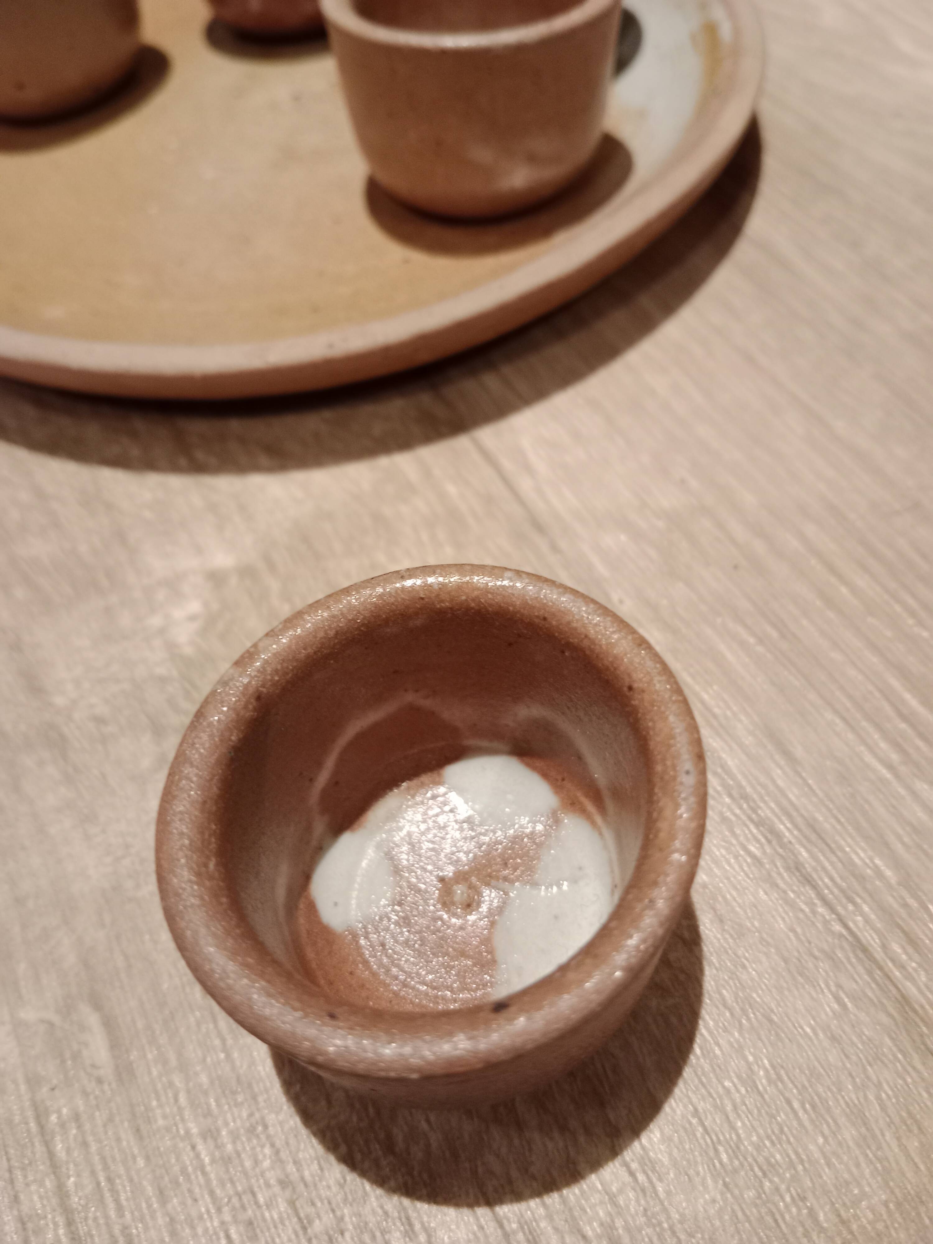 Mini iridescent vintage stoneware mugs