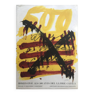 Antoni TAPIES, Homenatge als 500 anys de llibre Catala, 1974. Original lithograph poster