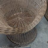 Large woven rattan armchair