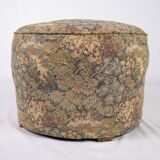Upholstered pouf in verdure tapestry style, France, late 19th century.