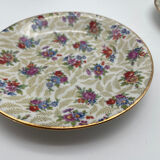Set of 8 Limoges porcelain coffee cups from France with floral and gold pattern