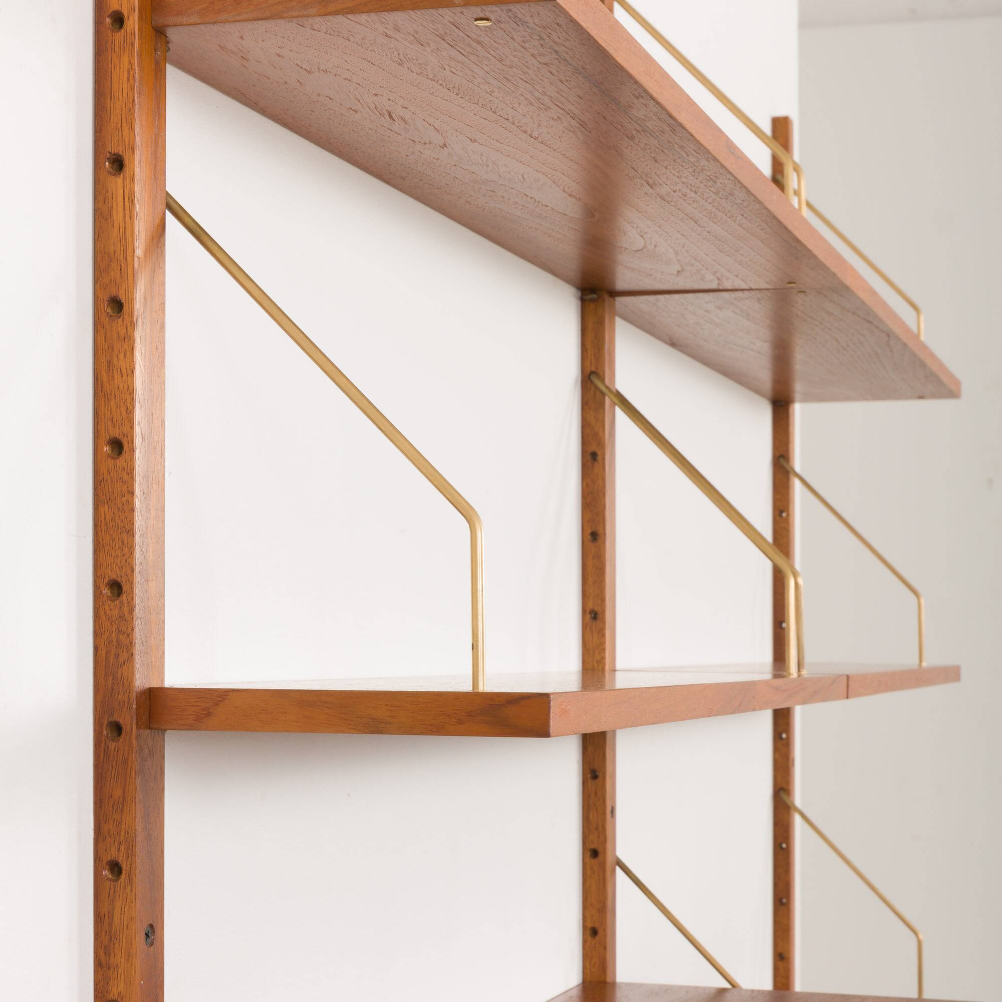 Danish mid-century teak wall unit with 2 cabinets, 1970s.