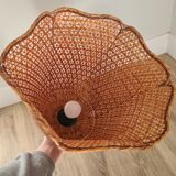 Old rattan pendant lamp / vintage luminaire