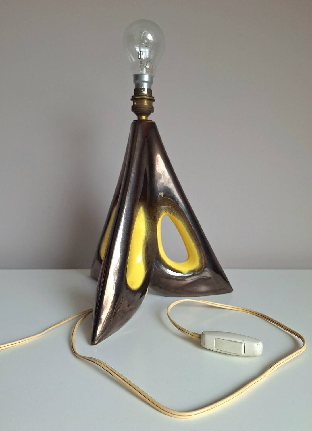 Vintage ceramic lamp, antique lighting fixture