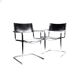 Paire de chaises Matteo Grassi MG5 cuir noir et chrome