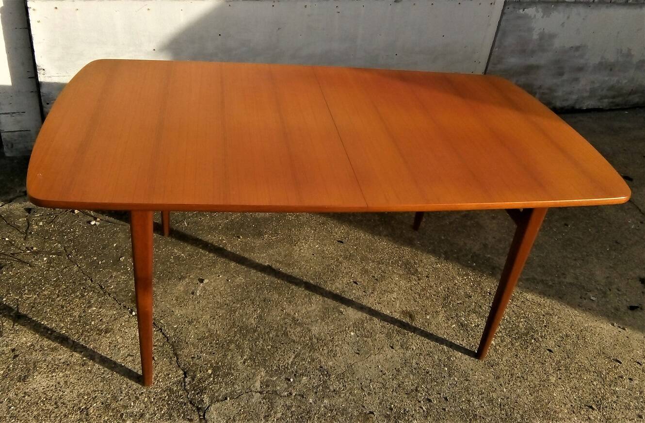 Danish Scandinavian teak dining table with extensions