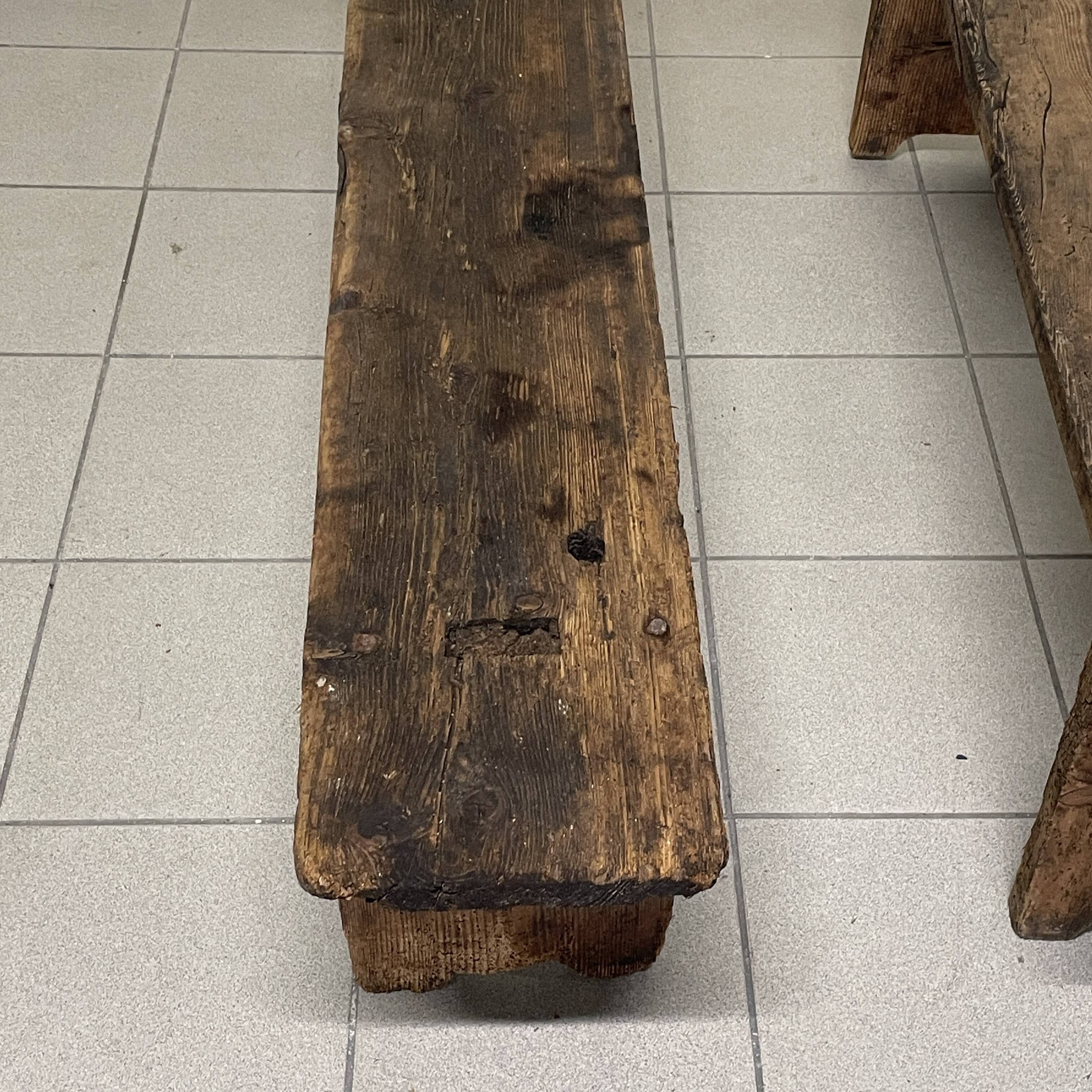 Pair of rustic benches, early 1900s