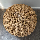 Pouf ball in braided rope
