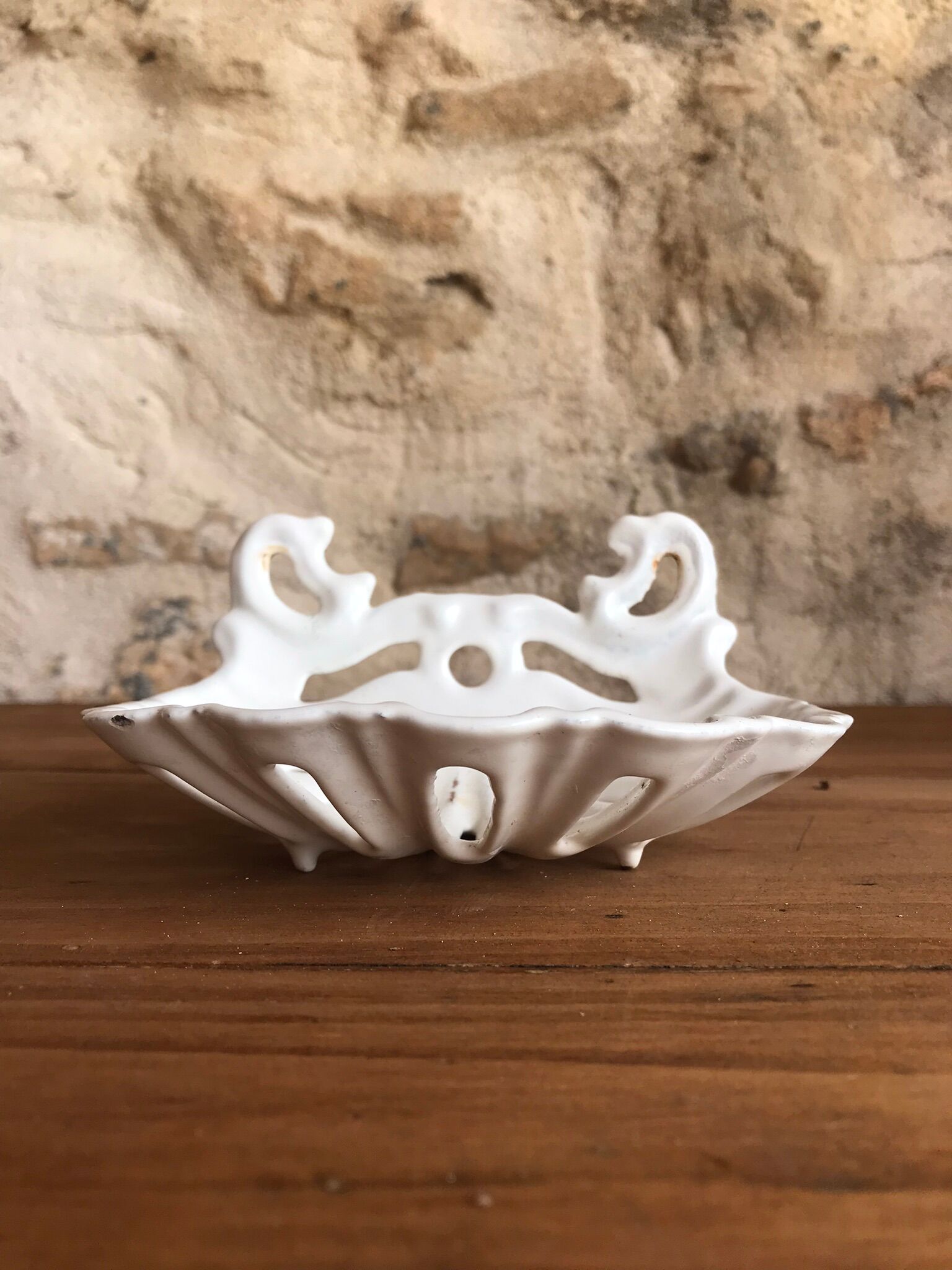 Porte-savon en fonte émaillée blanche