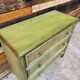 Small green caned chest of drawers - 1980s