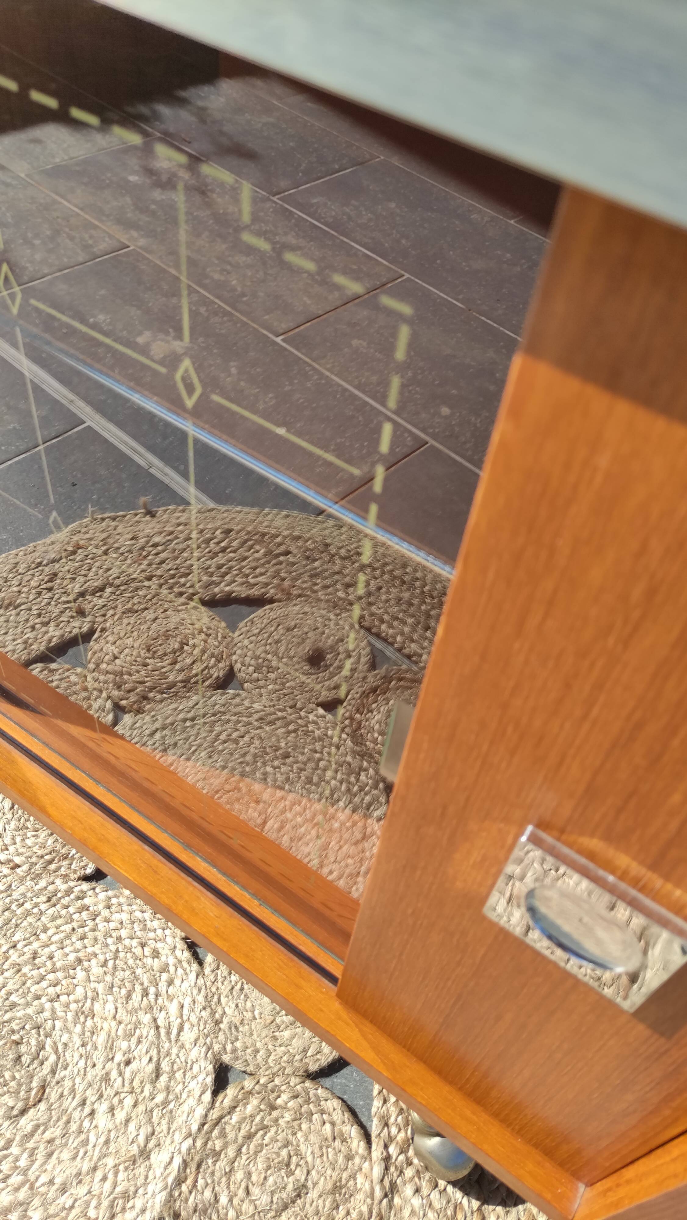 Buffet or vintage bar compass feet and casters