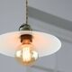 Mid-Century Italian Ceramic and Brass Pendant Lamp